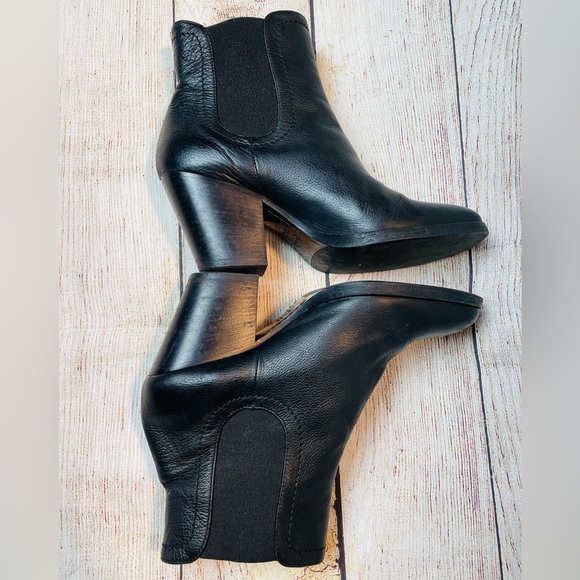 Scoop NYC Women Black Leather Ankle Boots Size 37 (US 7) - Picture 2 of 11